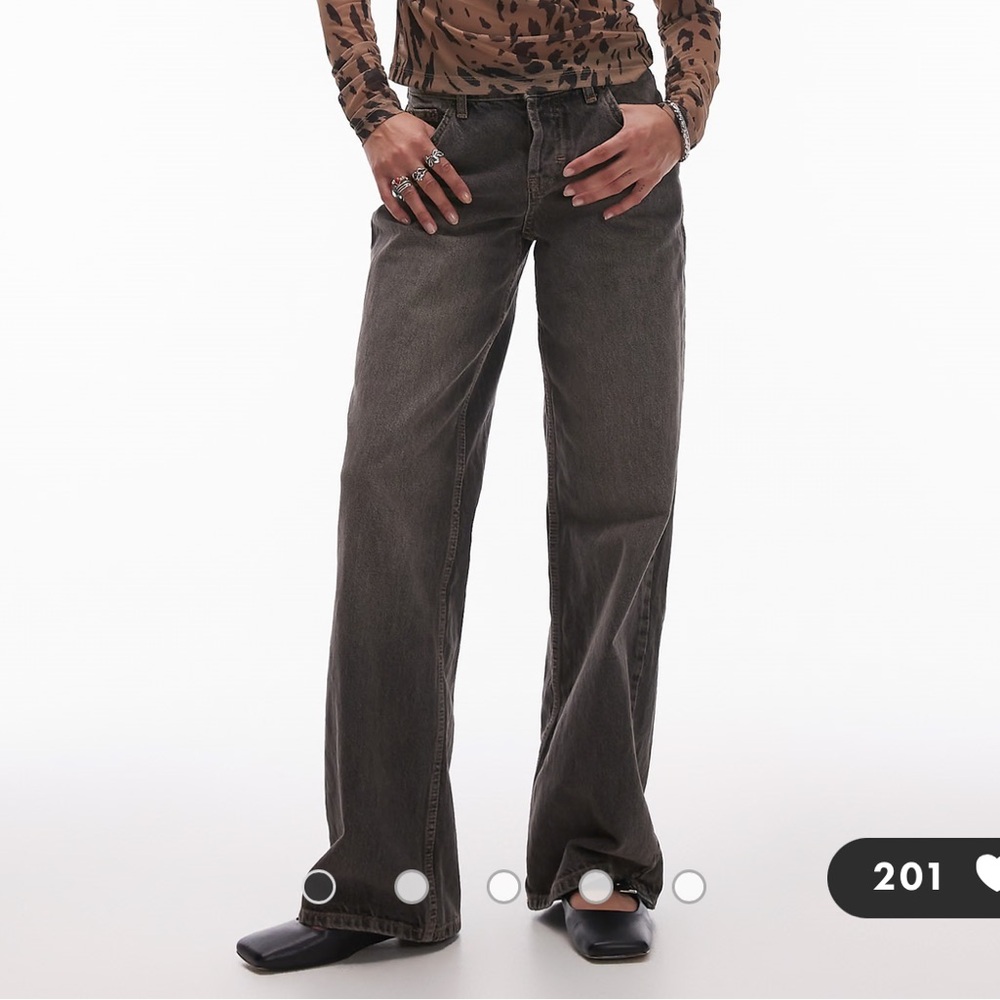 Topshop Ember low rise straight leg jeans in vintage gray - Size W26 L34